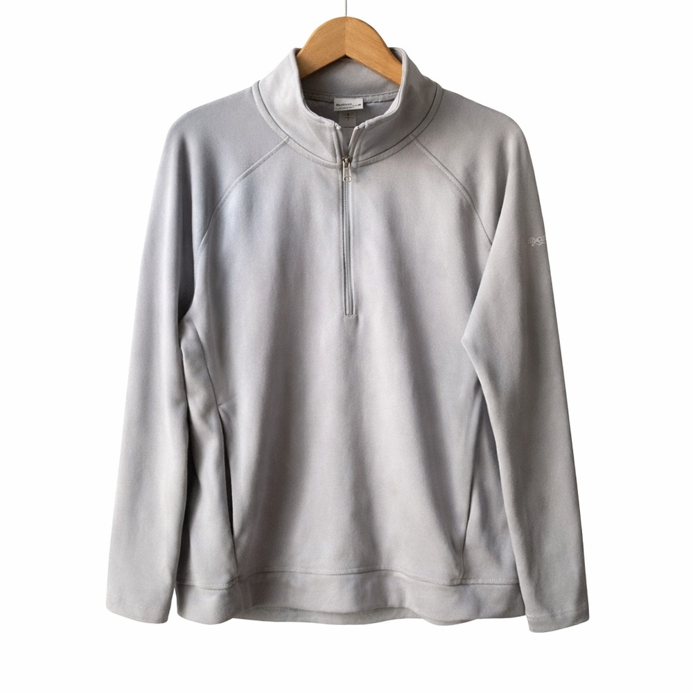 Columbia Gray Quarter Zip Fleece Pullover Medium Athleisure Outdoor Sweatshirt